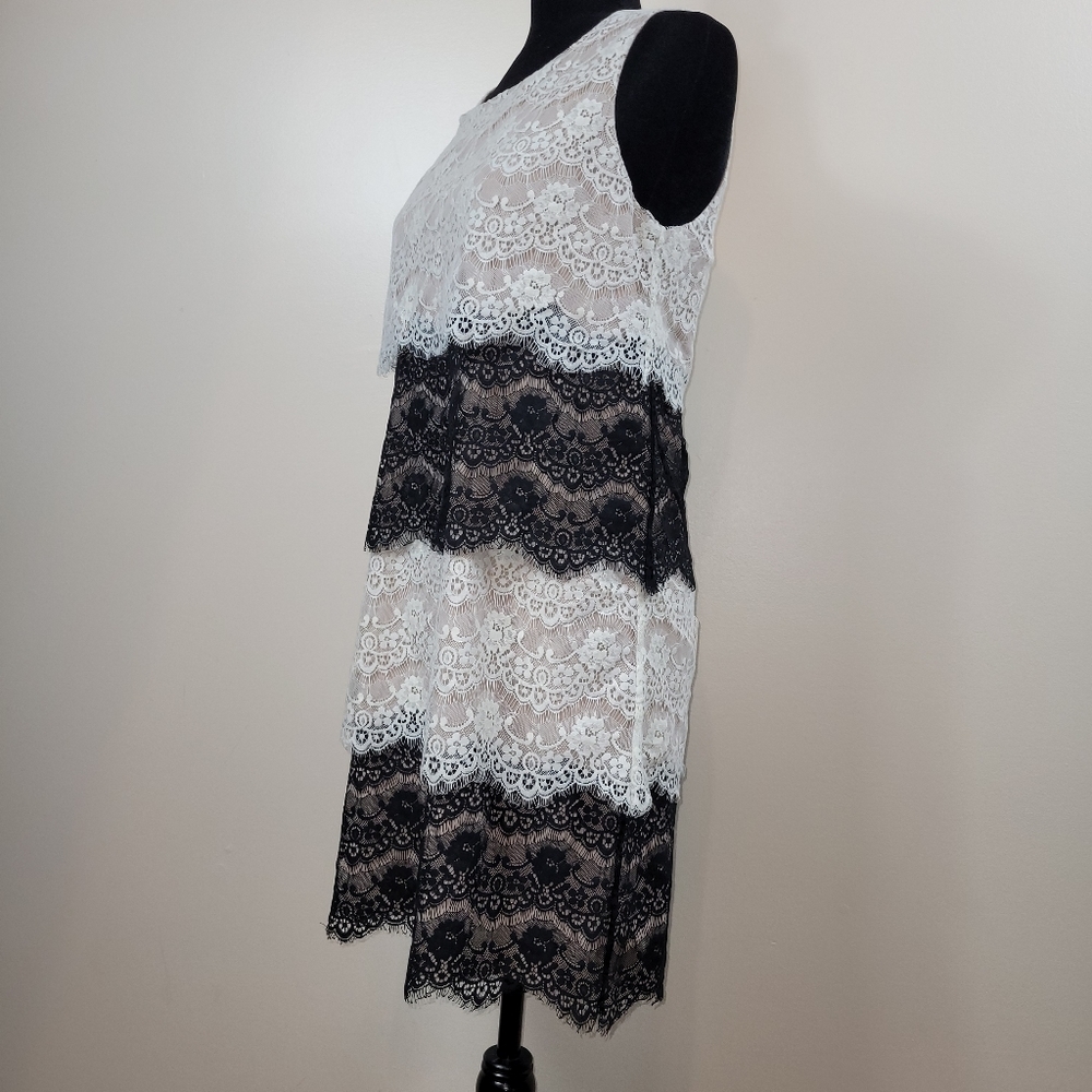 Jessica Simpson lacy dress black and white size 8 - Picture 6 of 10